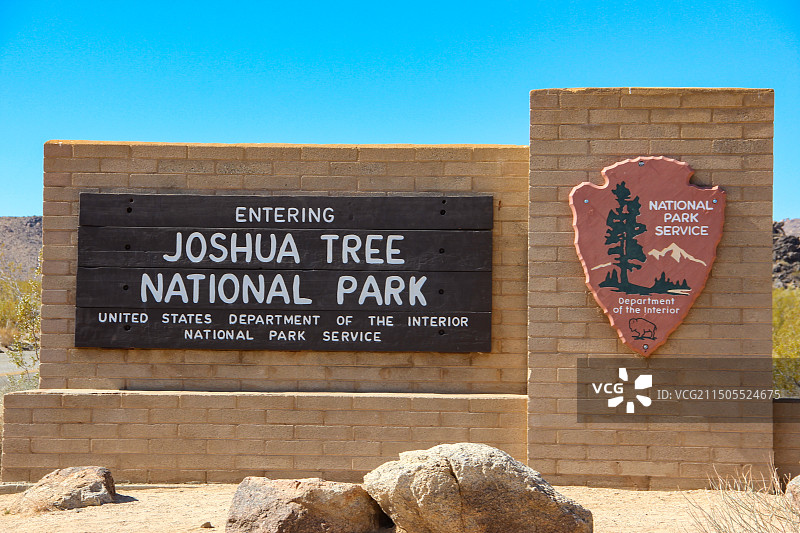 约书亚树国家公园标识牌图片素材