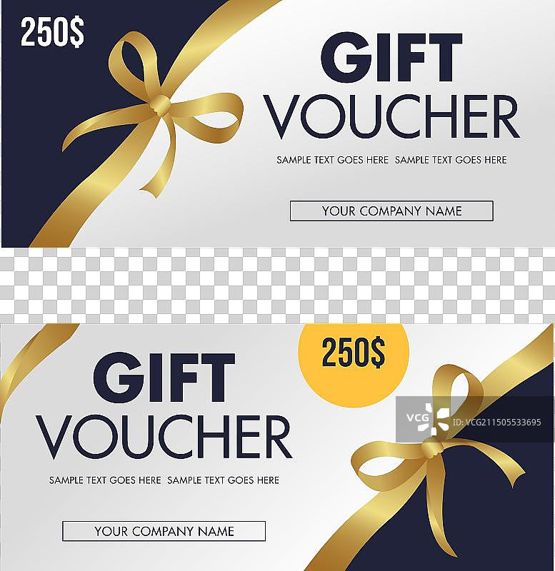 金色丝带礼品券设计图片素材