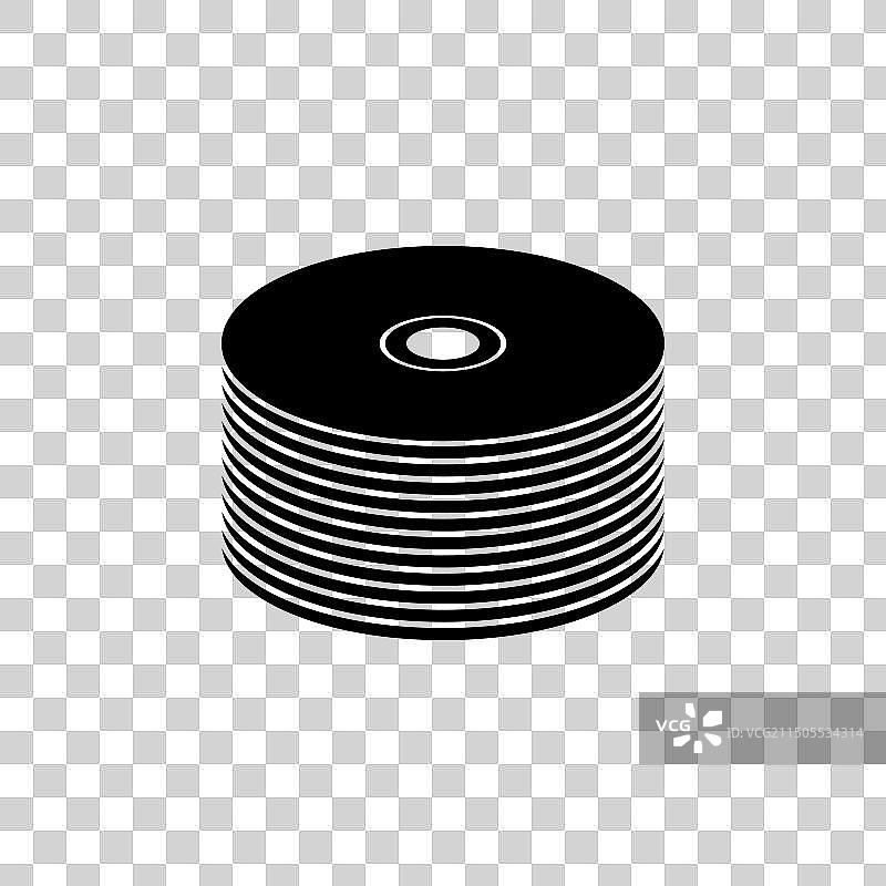 光盘盒与DVD扁平图标图片素材