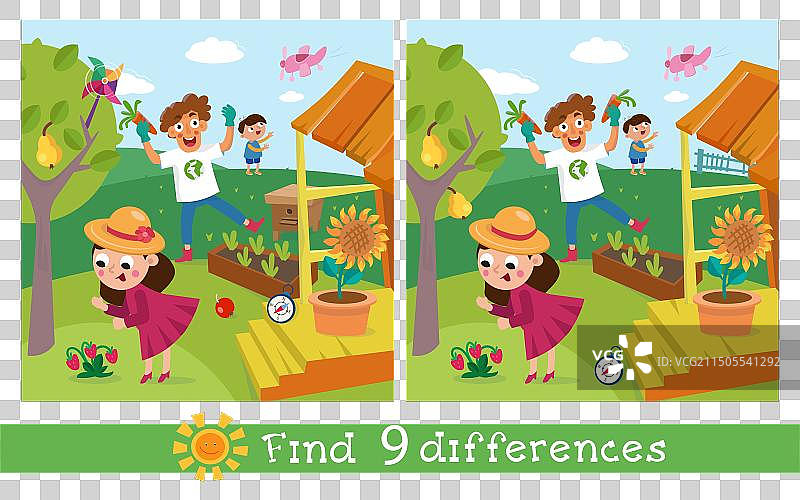 儿童益智游戏：大家来找茬图片素材