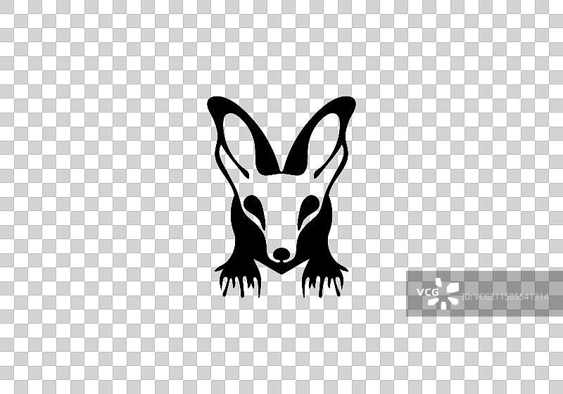 极简风格的蝙蝠耳廓狐图标设计图片素材