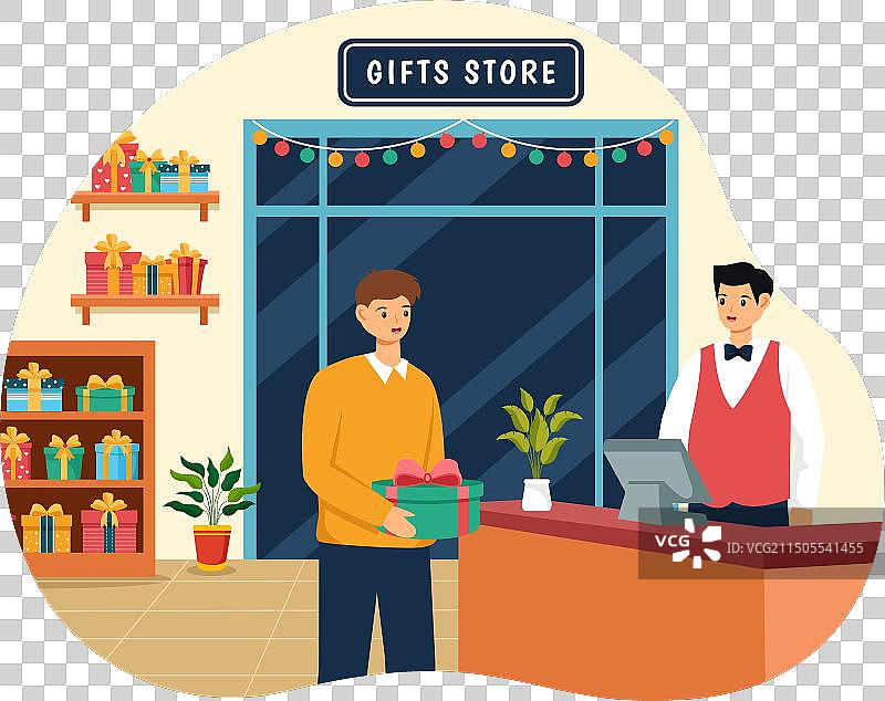 礼品店的丝带包装礼盒图片素材