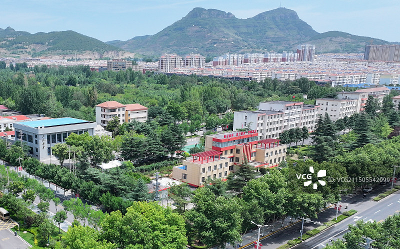 山东枣庄山亭区城市风光图片素材