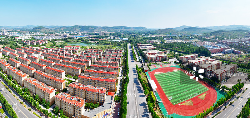 山东枣庄山亭区城市风光图片素材
