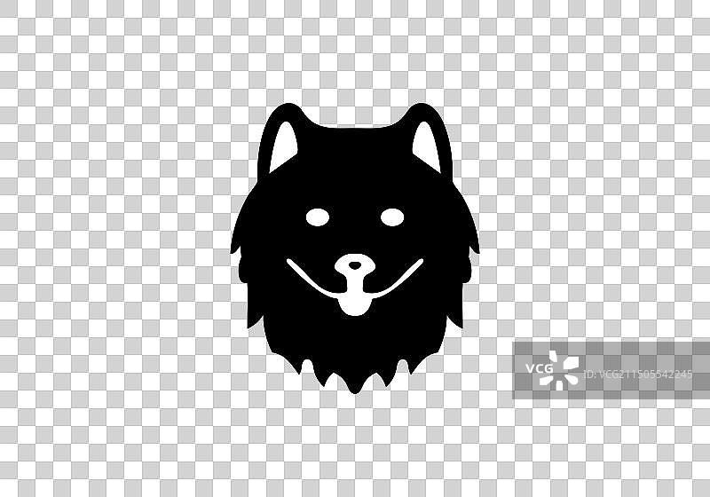 极简风格美国爱斯基摩犬图标设计图片素材