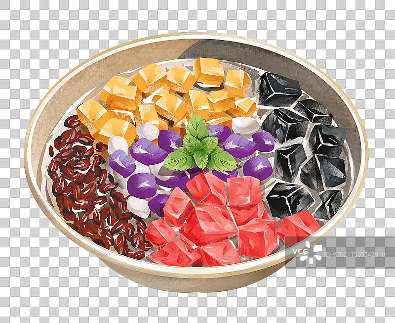 泉州特色美食“四果汤”插画元素图片素材