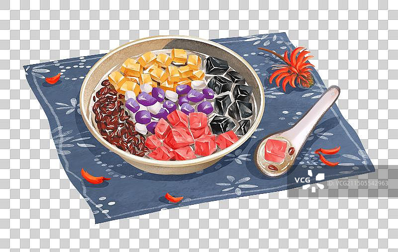 泉州特色美食“四果汤”插画元素图片素材