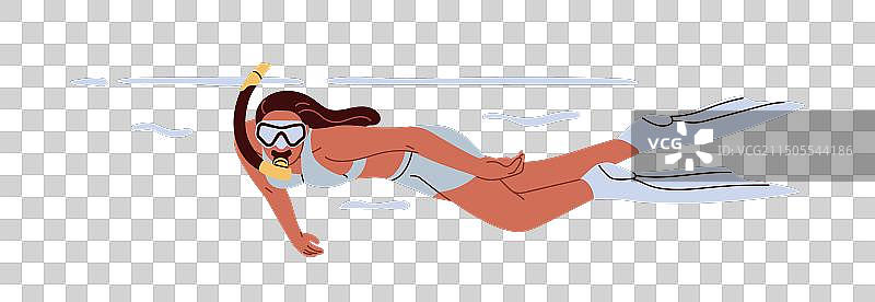 浮潜的女人图片素材