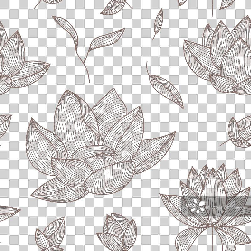 裸色米色莲花无缝图案图片素材