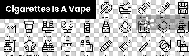 电子烟轮廓图标合集图片素材