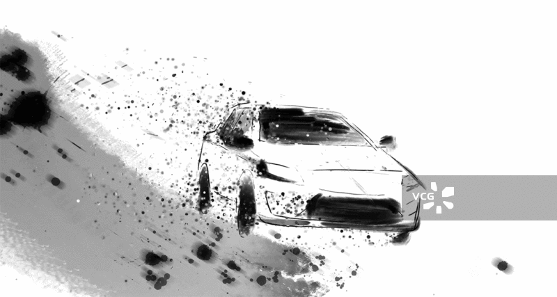 汽车广告背景，汽车，速度，跑车，公路，粒子点组合抽象视频娱乐背景图片素材