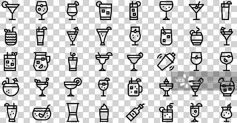 鸡尾酒图标合集图片素材