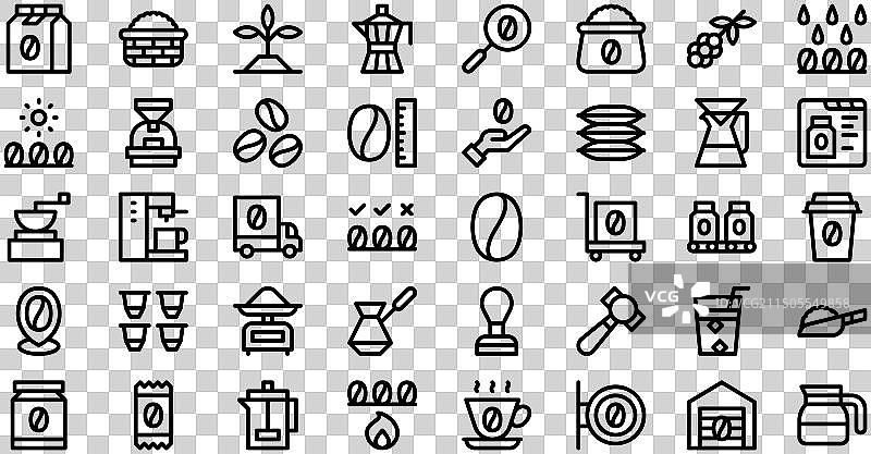 咖啡生产图标合集图片素材