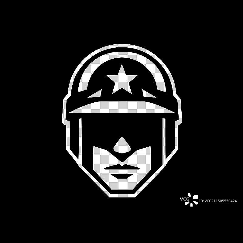 军队黑白隔离图标图片素材
