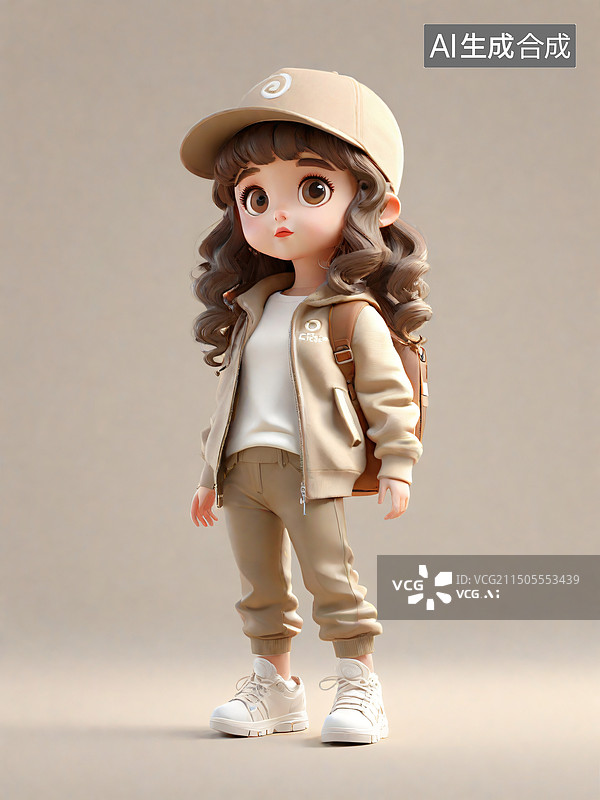 【AI数字艺术】3D Q版女孩 盲盒 IP 泡泡玛特图片素材
