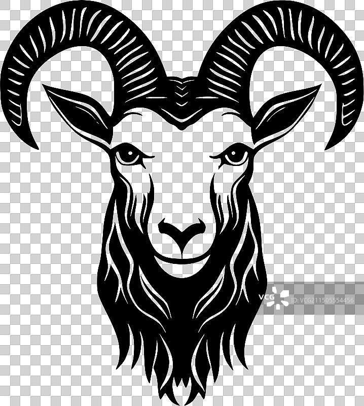 高品质山羊Logo，适合T恤图片素材