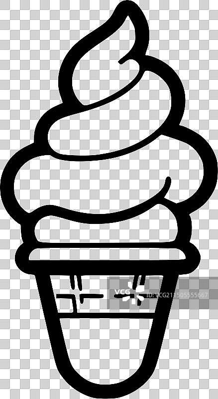 冰淇淋 - 简约扁平风格标志图片素材