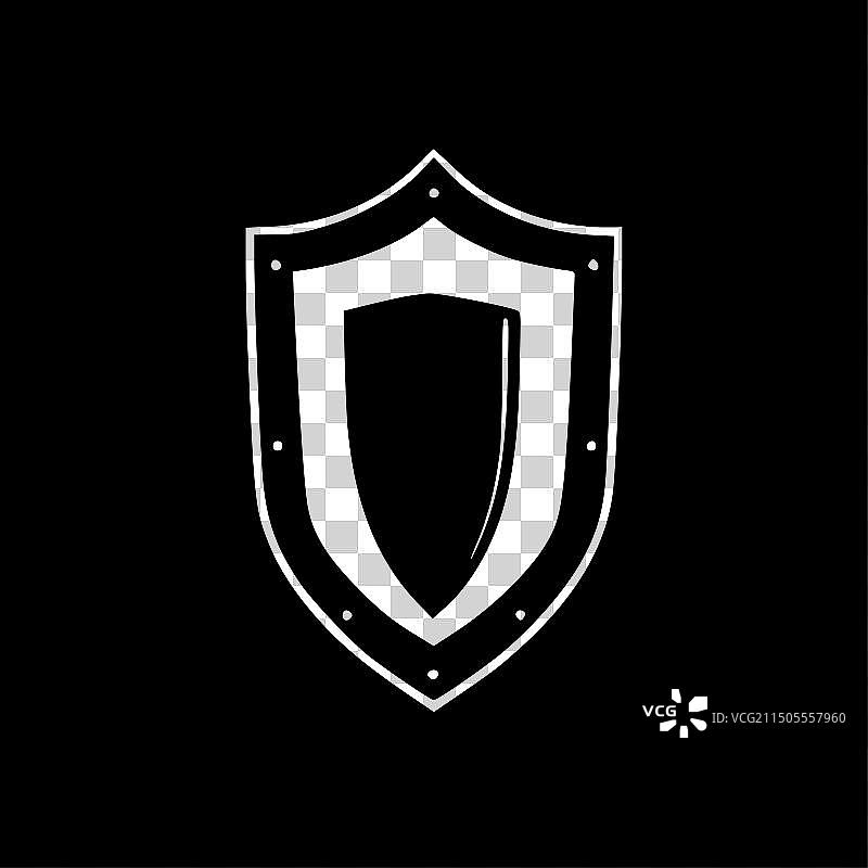 盾牌 - 简约扁平风格标志图片素材