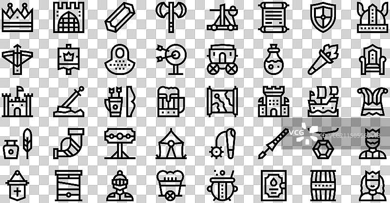 中世纪图标合集图片素材