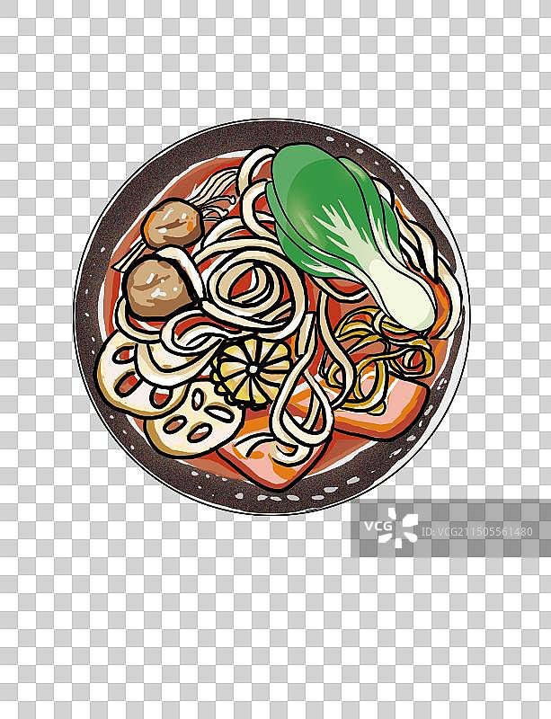 卡通插画一碗麻辣土豆粉图片素材