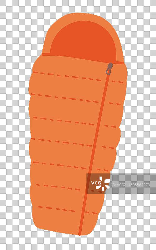 扁平化设计的舒适露营睡袋图片素材