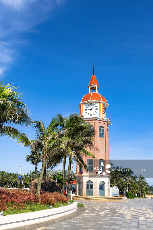 海南省海口市西秀海滩公园（观景台和钟楼）图片素材