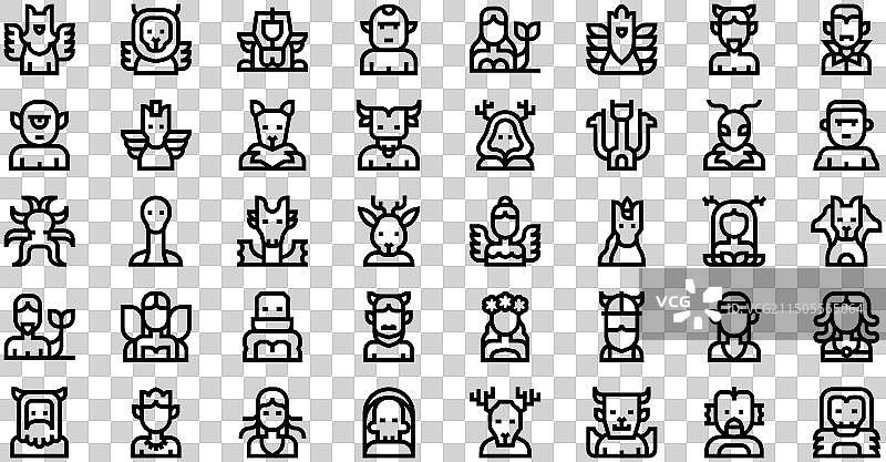 神话生物图标合集图片素材