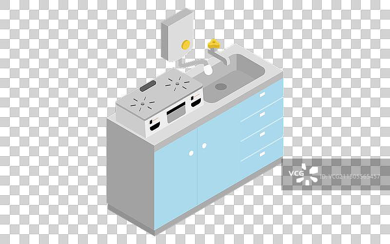 房屋翻新旧热水器厨房2.5D图图片素材