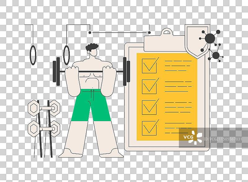 健身俱乐部和健身房安全规则摘要图片素材