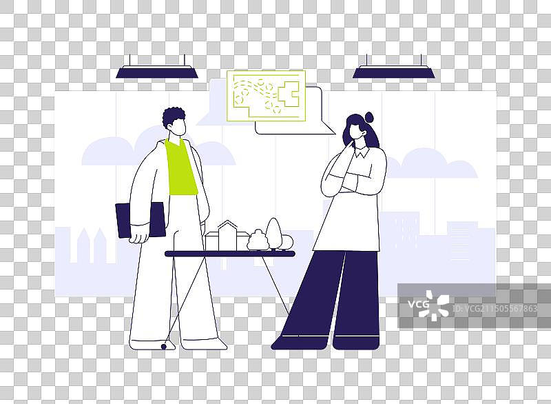 景观设计师会议抽象概念图片素材