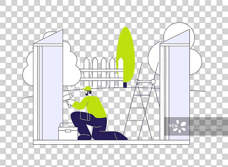 花园棚安装抽象概念图片素材