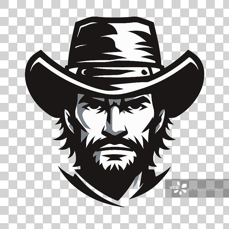 头戴帽子的粗犷牛仔图片素材