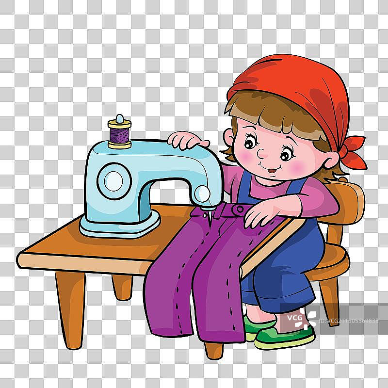 卡通人物坐着图片素材