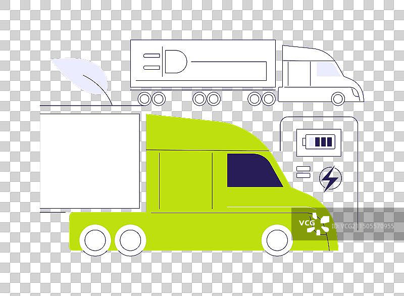 半挂车和牵引车抽象概念图片素材