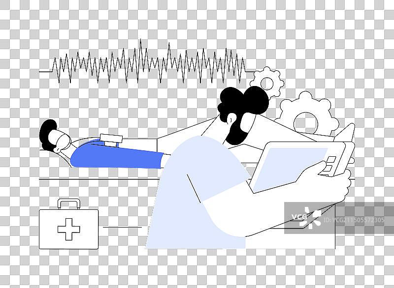 睡眠呼吸暂停测试抽象概念图片素材