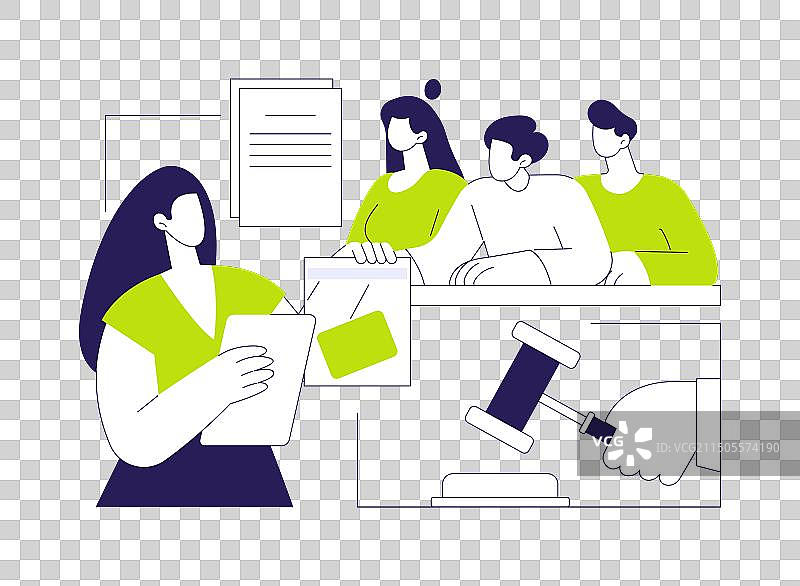 庭审中代表客户的抽象概念图片素材