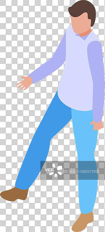 2.5D休闲男士行走图片素材