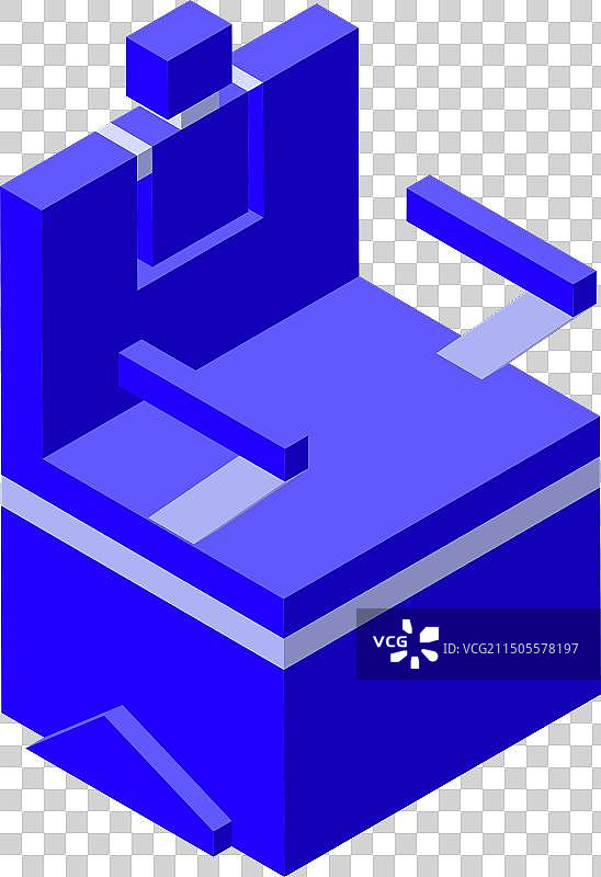 2.5D蓝色办公椅图片素材