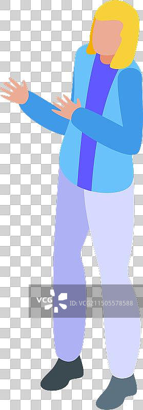 商务女性进行2.5D演示图片素材