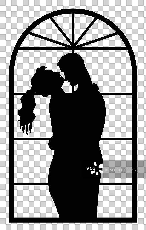 情侣间的爱：男女温柔相拥图片素材