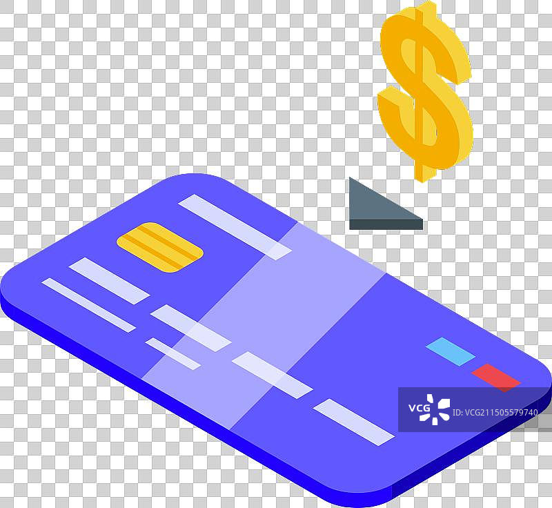 2.5D带美元符号信用卡概念图片素材