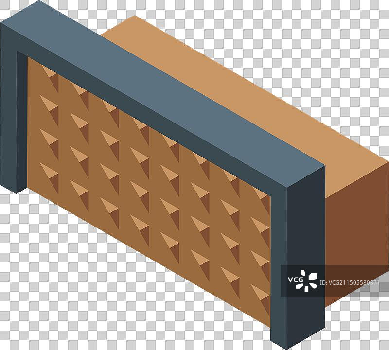 2.5D木制长凳图片素材