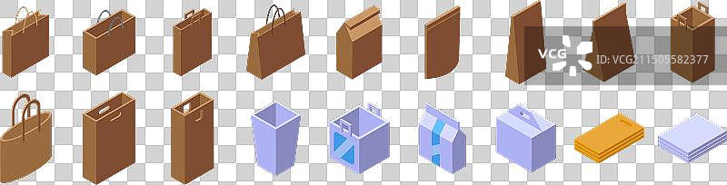 系列棕色手工纸环保袋图片素材