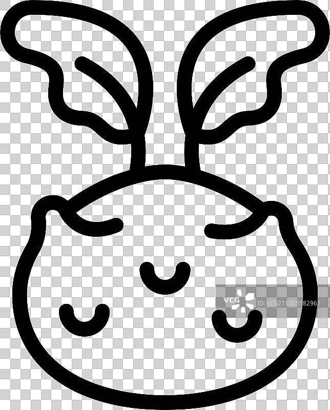 绿甘蓝蔬菜图标轮廓成熟萝卜图片素材