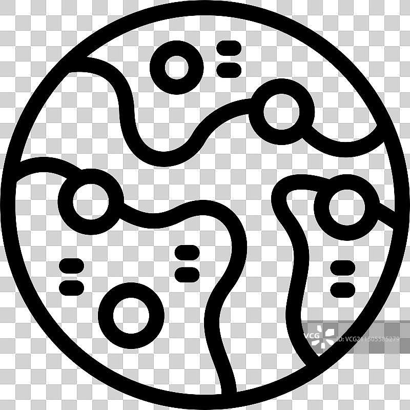 黑白地球简笔画图片素材
