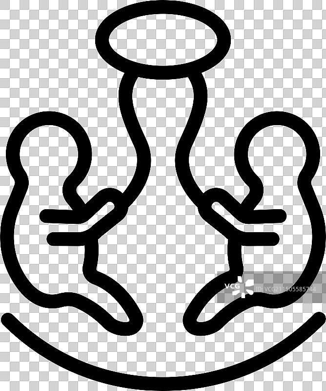 摇篮中三胞胎图标图片素材