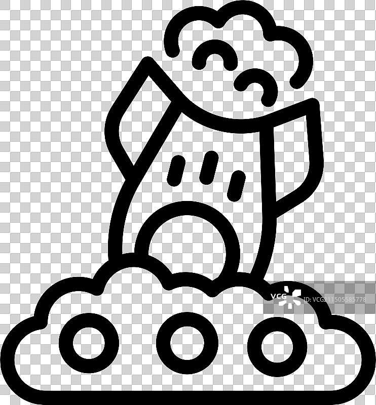 失败的启动图标火箭坠毁轮廓图片素材