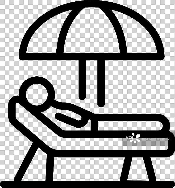 遮阳伞下放松的人图片素材