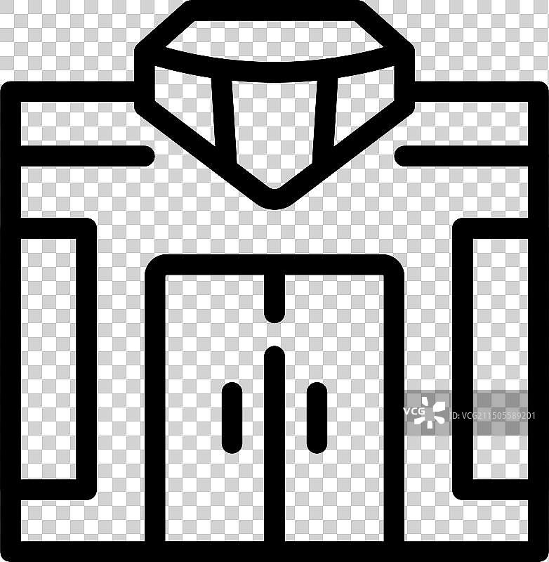 夹克上的扁平风格钻戒图标图片素材