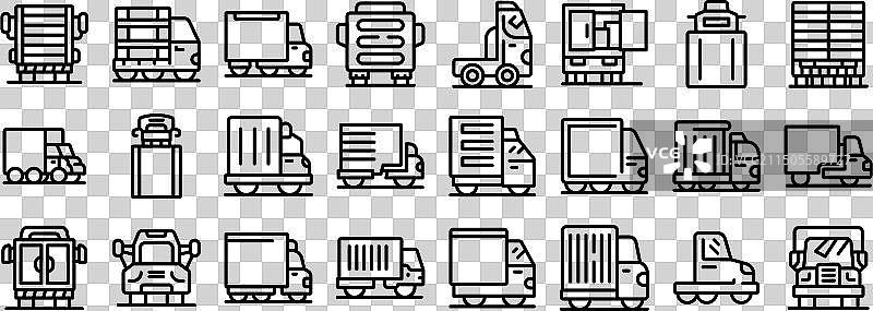 卡车半挂车图标合集图片素材